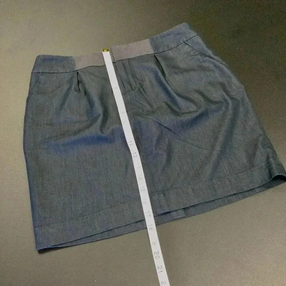 Vintage 90s Mossimo Womens 8 Mini Denim‎ Jean Skirt Blue Black Zip Front Stretch - Picture 6 of 8